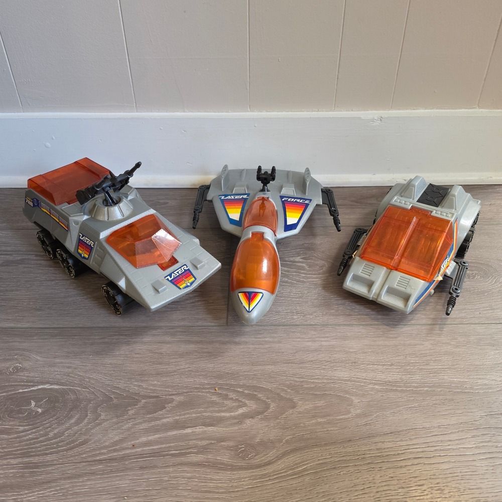 Vintage 1980s Lazer Force Toy Vehicle Lot Unit 788 Space Ships Retro 80s Toys